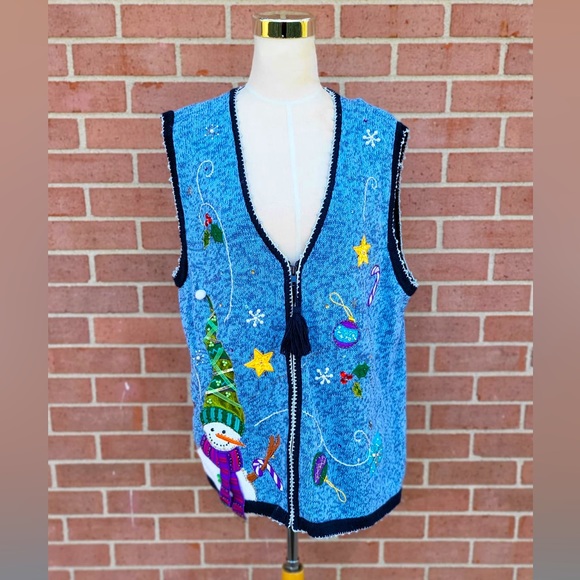 White Stag Sweaters Vintage White Stag Christmas Sweater Vest Plus Sz 6w Snowmen Santa Candy